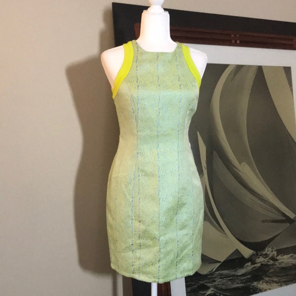 Nordstrom Dresses & Skirts - Lucy & Co Neon High Neck Metallic Cocktail Dress